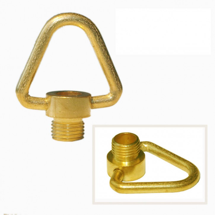 Messing-Ringnippel, M10x1 Außengewinde, 3-eck Bügel, beweglich